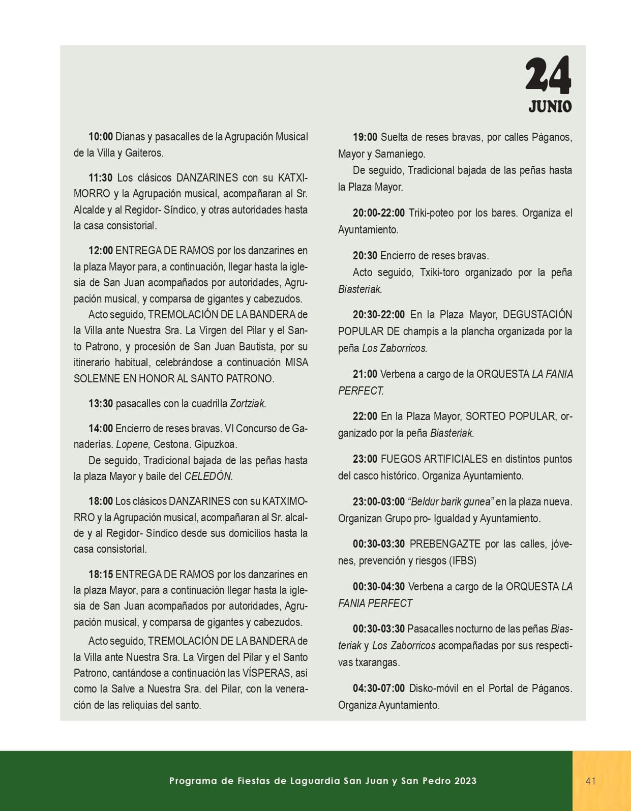 Programa de fiestas portada